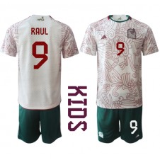 Mexico Raul Jimenez #9 Bortedraktsett Barn VM 2022 Kortermet (+ korte bukser)